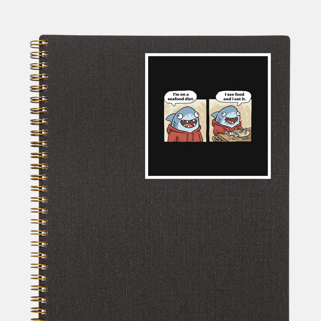 Shark Seafood Diet-None-Glossy-Sticker-GoshWow