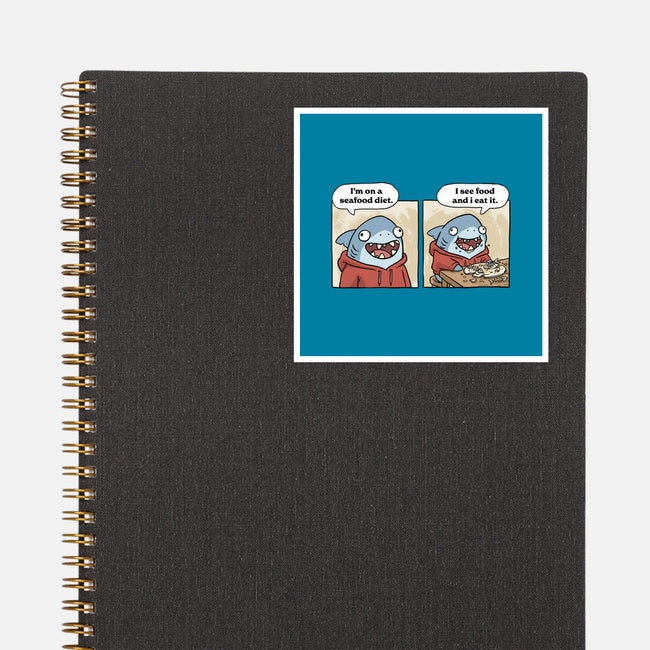 Shark Seafood Diet-None-Glossy-Sticker-GoshWow