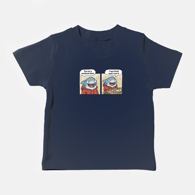 Shark Seafood Diet-Baby-Basic-Tee-GoshWow