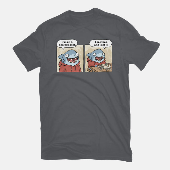 Shark Seafood Diet-Unisex-Basic-Tee-GoshWow