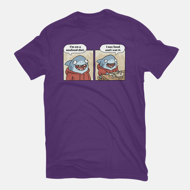 Shark Seafood Diet-Mens-Basic-Tee-GoshWow