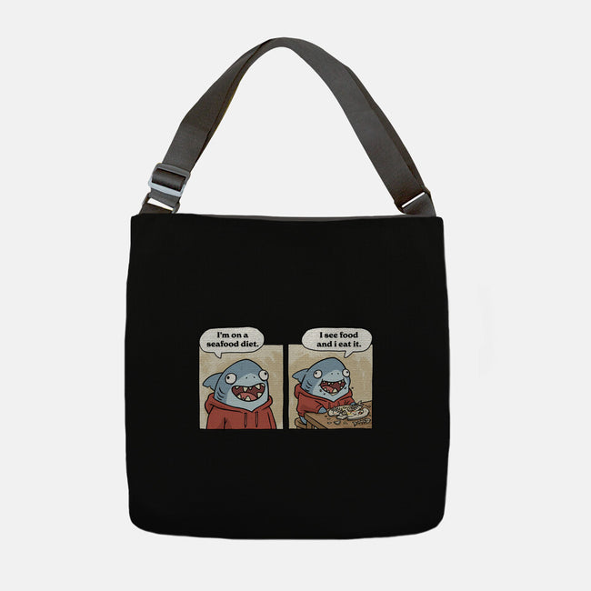 Shark Seafood Diet-None-Adjustable Tote-Bag-GoshWow