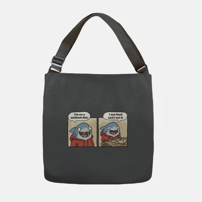 Shark Seafood Diet-None-Adjustable Tote-Bag-GoshWow