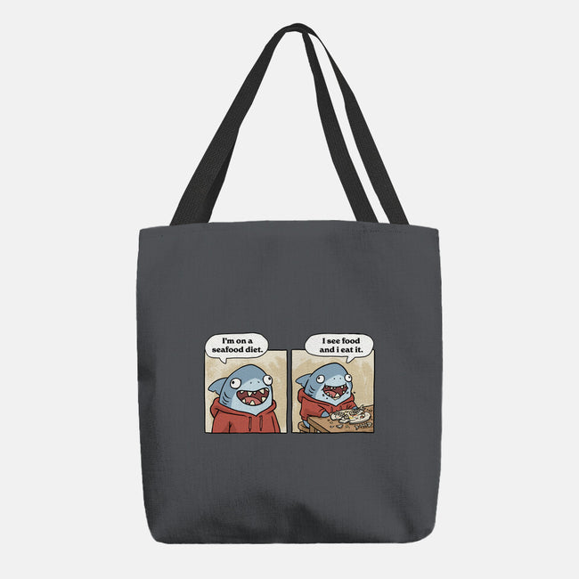 Shark Seafood Diet-None-Basic Tote-Bag-GoshWow