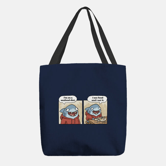 Shark Seafood Diet-None-Basic Tote-Bag-GoshWow