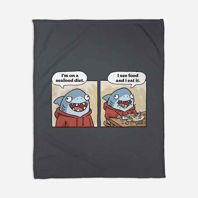 Shark Seafood Diet-None-Fleece-Blanket-GoshWow