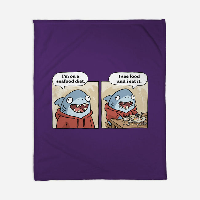 Shark Seafood Diet-None-Fleece-Blanket-GoshWow