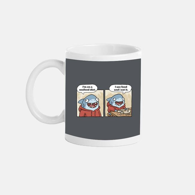 Shark Seafood Diet-None-Mug-Drinkware-GoshWow