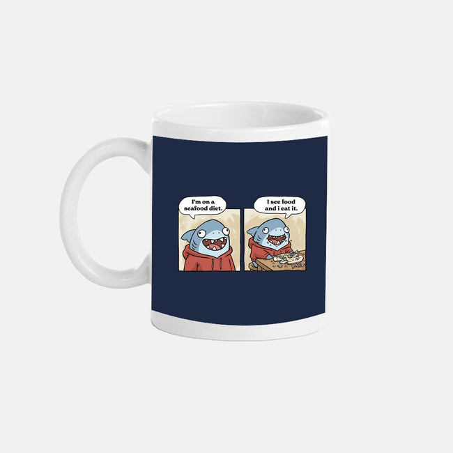 Shark Seafood Diet-None-Mug-Drinkware-GoshWow