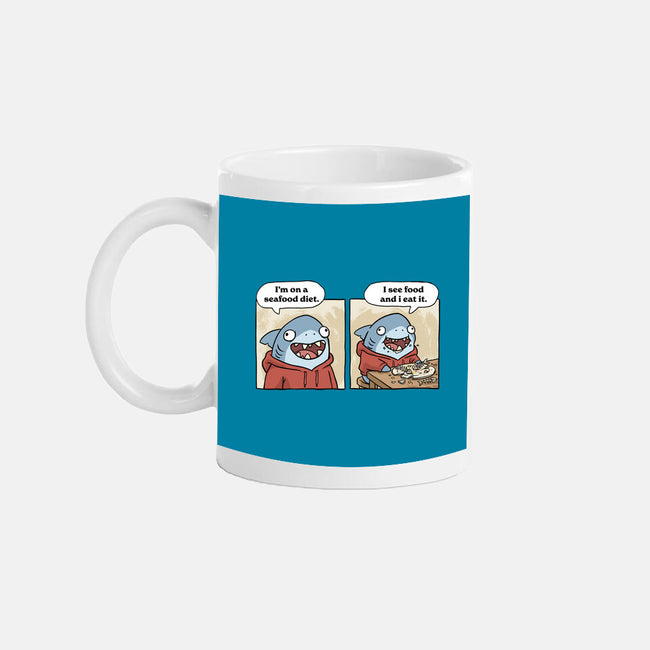 Shark Seafood Diet-None-Mug-Drinkware-GoshWow