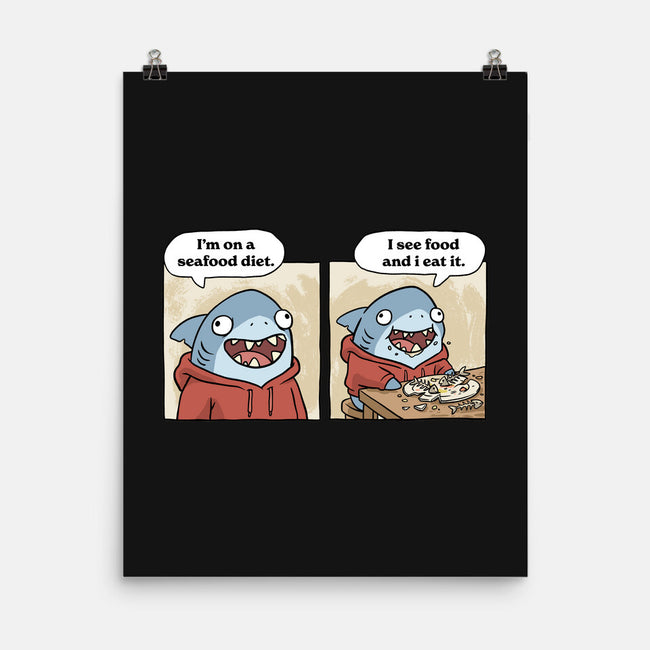 Shark Seafood Diet-None-Matte-Poster-GoshWow