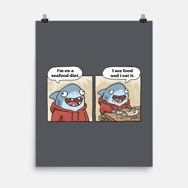 Shark Seafood Diet-None-Matte-Poster-GoshWow