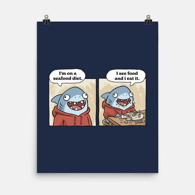 Shark Seafood Diet-None-Matte-Poster-GoshWow