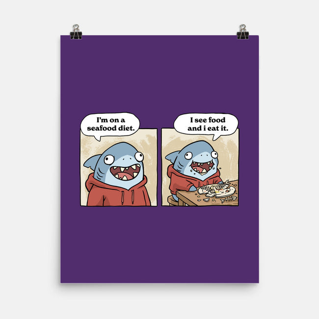 Shark Seafood Diet-None-Matte-Poster-GoshWow