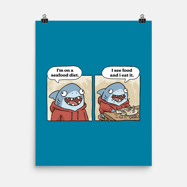 Shark Seafood Diet-None-Matte-Poster-GoshWow