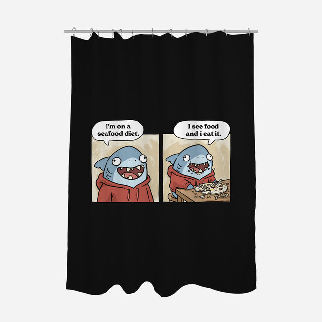 Shark Seafood Diet-None-Polyester-Shower Curtain-GoshWow