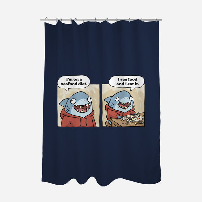 Shark Seafood Diet-None-Polyester-Shower Curtain-GoshWow