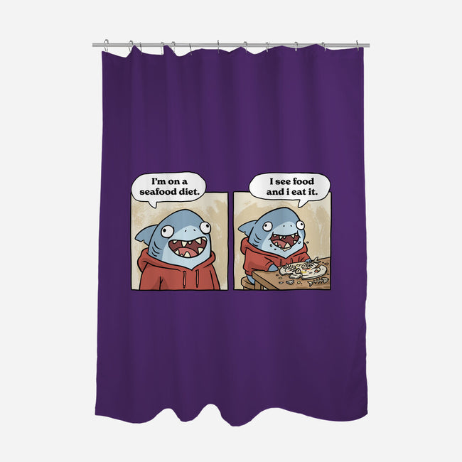 Shark Seafood Diet-None-Polyester-Shower Curtain-GoshWow