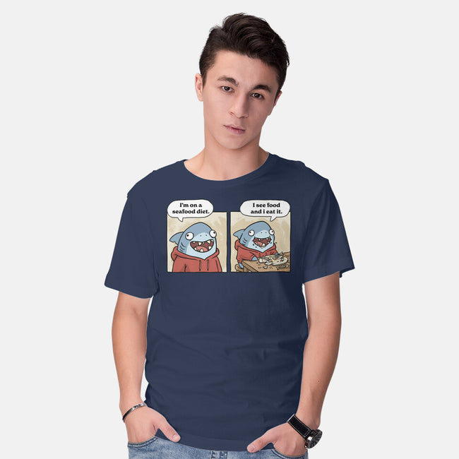 Shark Seafood Diet-Mens-Basic-Tee-GoshWow
