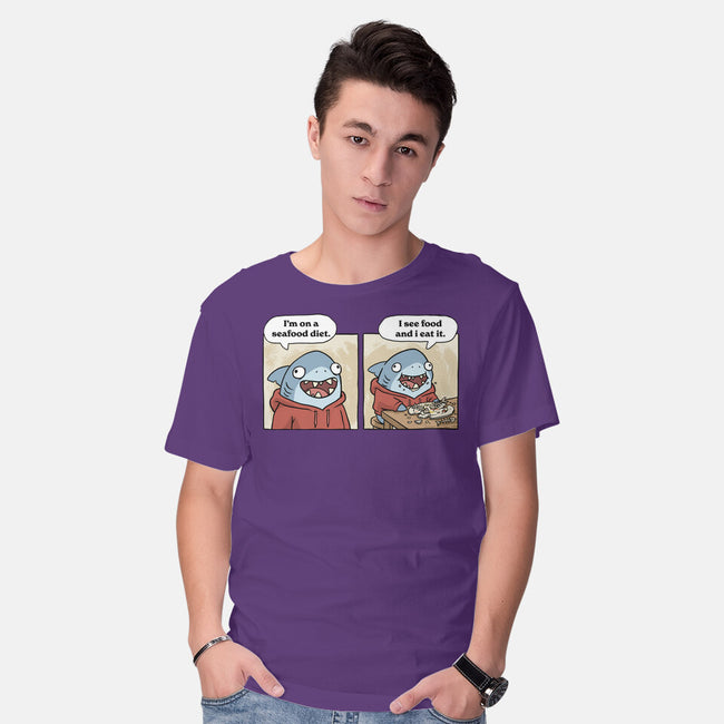 Shark Seafood Diet-Mens-Basic-Tee-GoshWow
