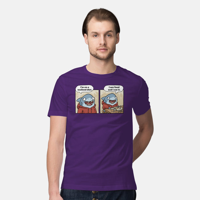 Shark Seafood Diet-Mens-Premium-Tee-GoshWow