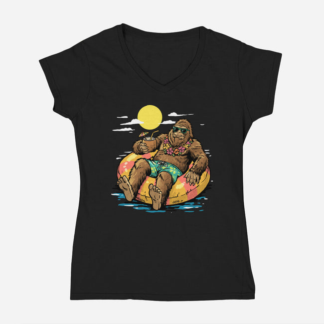 Cryptid Summer-Womens-V-Neck-Tee-GoshWow