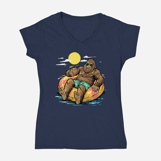 Cryptid Summer-Womens-V-Neck-Tee-GoshWow