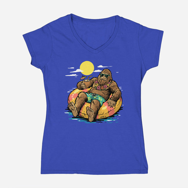 Cryptid Summer-Womens-V-Neck-Tee-GoshWow