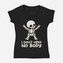 No Body Skeleton-Womens-V-Neck-Tee-NemiMakeit