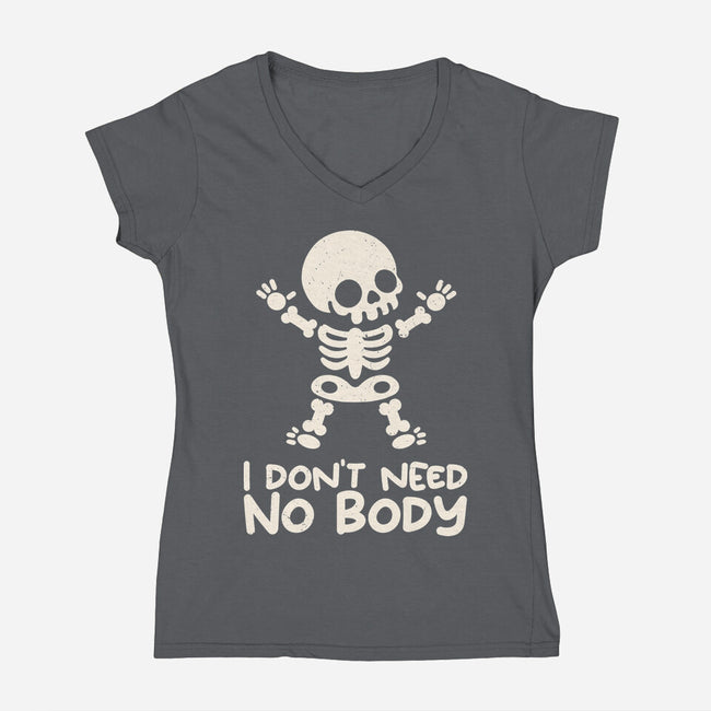 No Body Skeleton-Womens-V-Neck-Tee-NemiMakeit