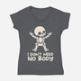 No Body Skeleton-Womens-V-Neck-Tee-NemiMakeit