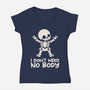 No Body Skeleton-Womens-V-Neck-Tee-NemiMakeit