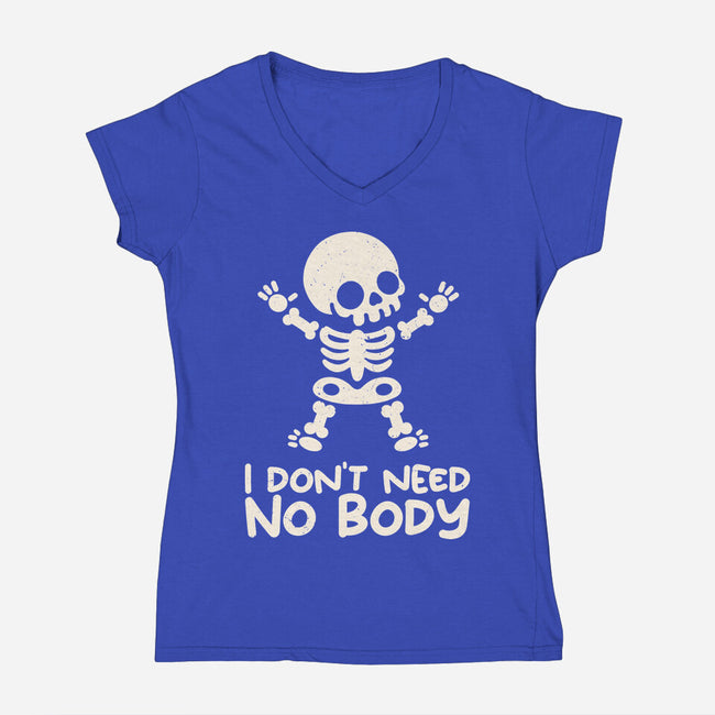 No Body Skeleton-Womens-V-Neck-Tee-NemiMakeit