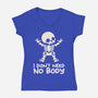 No Body Skeleton-Womens-V-Neck-Tee-NemiMakeit