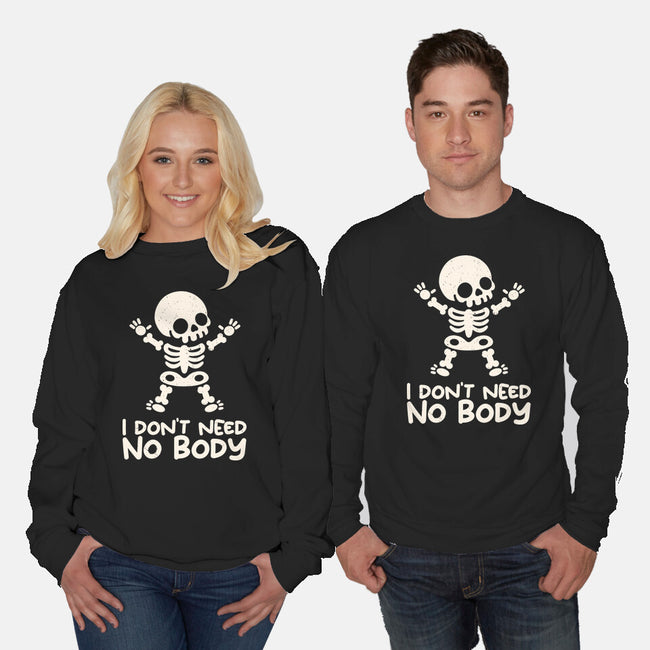 No Body Skeleton-Unisex-Crew Neck-Sweatshirt-NemiMakeit