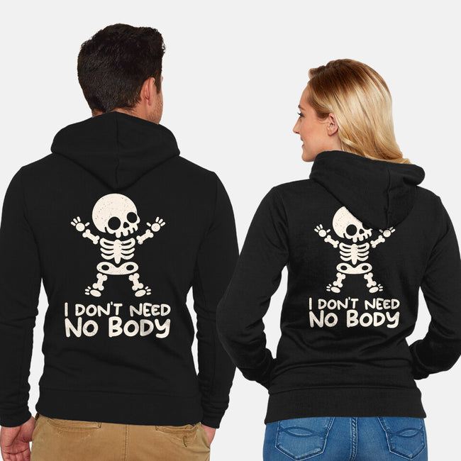 No Body Skeleton-Unisex-Zip-Up-Sweatshirt-NemiMakeit