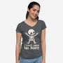 No Body Skeleton-Womens-V-Neck-Tee-NemiMakeit