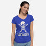 No Body Skeleton-Womens-V-Neck-Tee-NemiMakeit