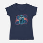 The Ripple Of Time-Womens-V-Neck-Tee-glitchygorilla