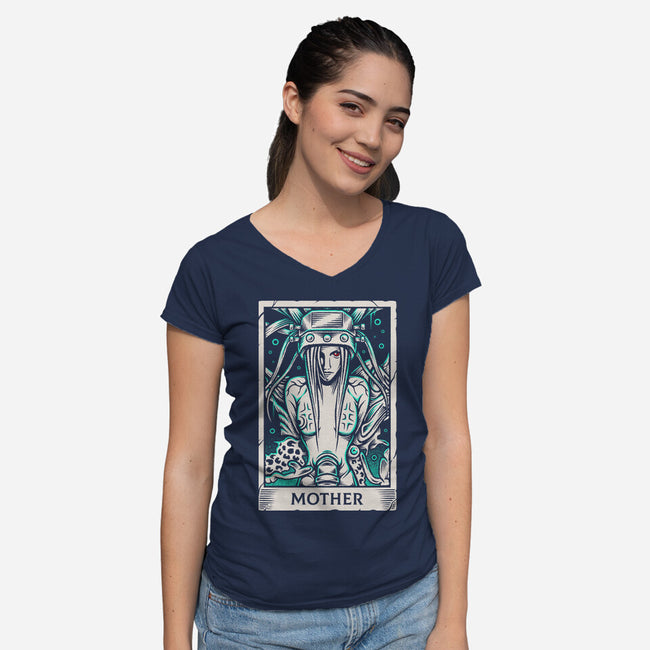 Jenova Tarot Card-Womens-V-Neck-Tee-Alundrart