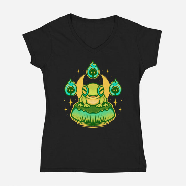 Frinos And The Shades-Womens-V-Neck-Tee-Alundrart