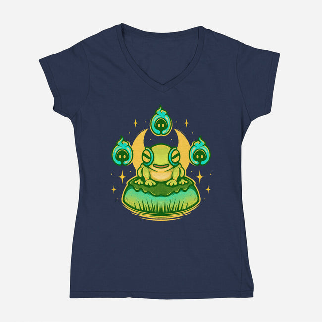 Frinos And The Shades-Womens-V-Neck-Tee-Alundrart