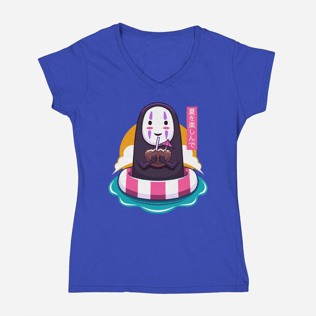Dark Spirit Summer-Womens-V-Neck-Tee-Alundrart