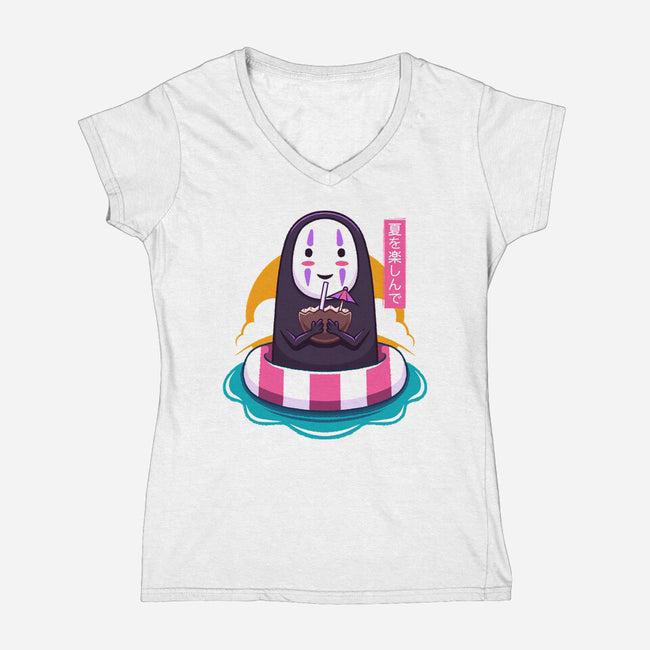 Dark Spirit Summer-Womens-V-Neck-Tee-Alundrart