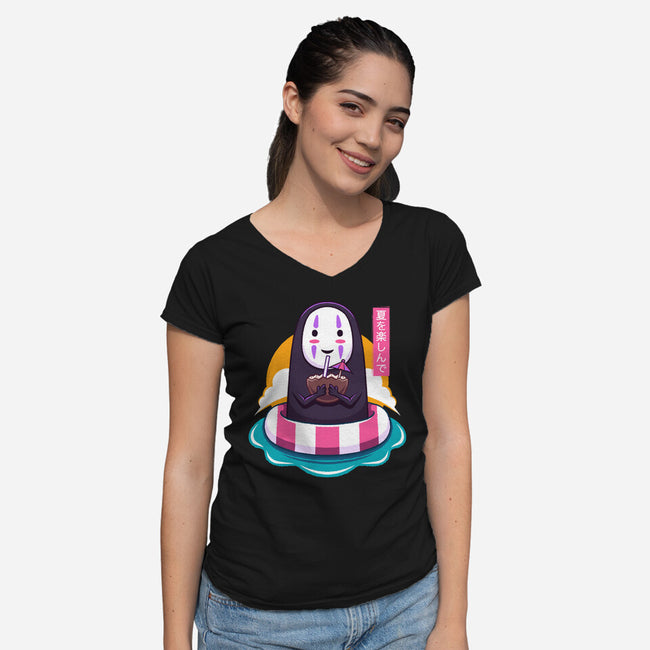 Dark Spirit Summer-Womens-V-Neck-Tee-Alundrart