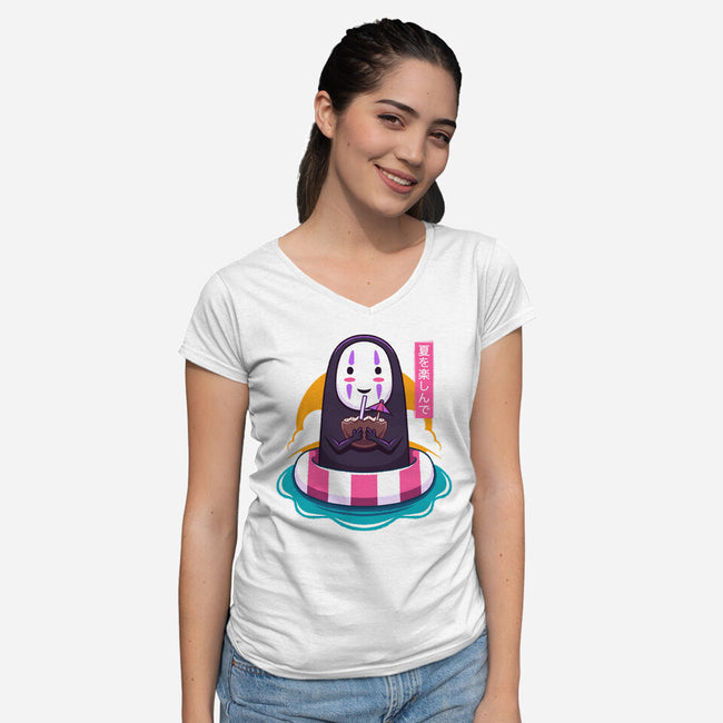 Dark Spirit Summer-Womens-V-Neck-Tee-Alundrart