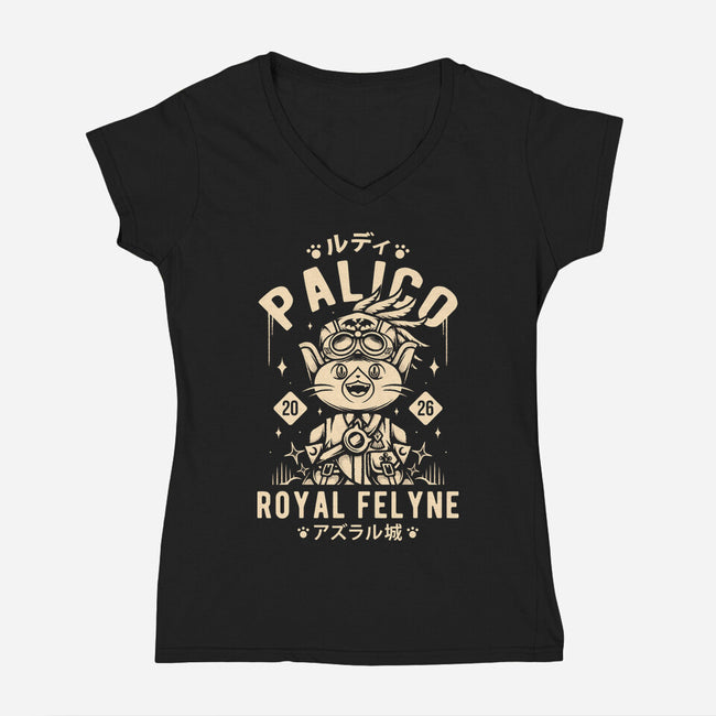 Rudy Palico-Womens-V-Neck-Tee-Alundrart