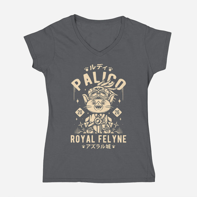 Rudy Palico-Womens-V-Neck-Tee-Alundrart
