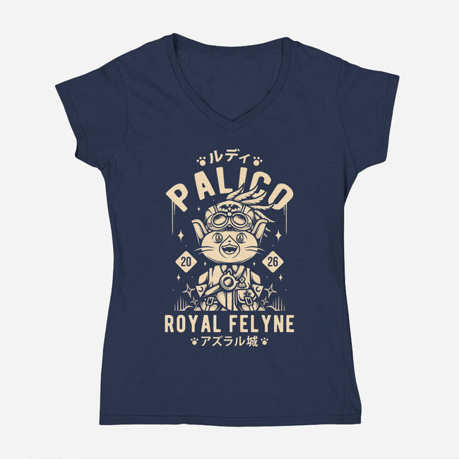Rudy Palico-Womens-V-Neck-Tee-Alundrart