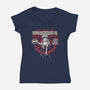 Crumb Comedy-Womens-V-Neck-Tee-Wheels